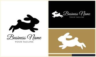 silhouette vector rabbit logo template