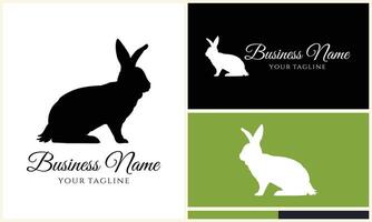 silhouette vector rabbit logo template