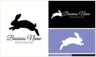 silhouette vector rabbit logo template