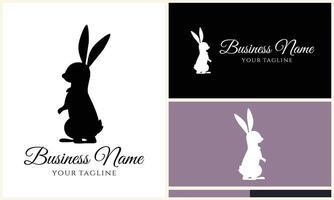 silhouette vector rabbit logo template