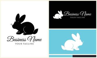 silhouette vector rabbit logo template