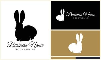 silhouette vector rabbit logo template