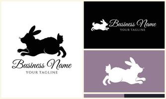 silhouette vector rabbit logo template