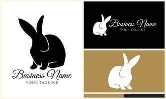 silhouette vector rabbit logo template