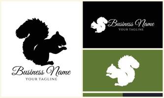 silhouette squirrel vector logo template