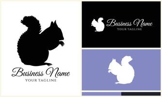 silhouette squirrel vector logo template