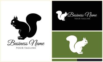 silhouette squirrel vector logo template