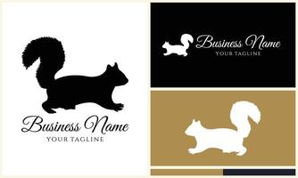 silhouette squirrel vector logo template