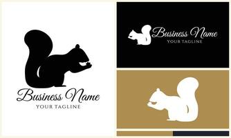 silhouette squirrel vector logo template