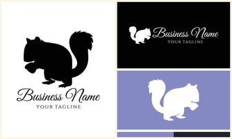 silhouette squirrel vector logo template