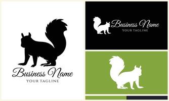 silhouette squirrel vector logo template