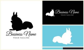 silhouette squirrel vector logo template