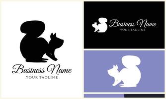 silhouette squirrel vector logo template