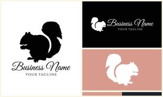 silhouette squirrel vector logo template