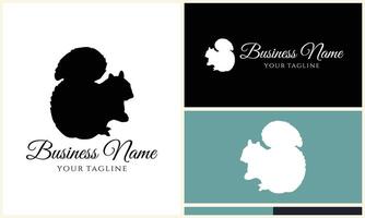 silhouette squirrel vector logo template