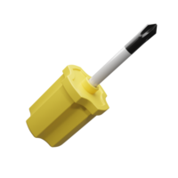 3D rendered yellow screwdrivers illustration on isolated background png