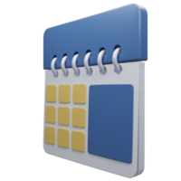 3D rendered calendar illustration on isolated background png