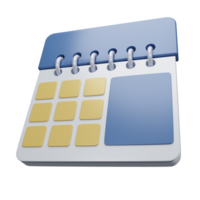 3d gerendert Kalender Illustration auf isoliert Hintergrund png