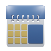 3d gerendert Kalender Illustration auf isoliert Hintergrund png