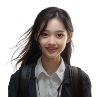 AI generated Student portrait png free realistic image, Ai Generative