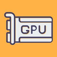 icono de vector de gpu