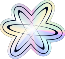Y2k holographic orbits sticker png