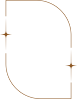 estético marco y forma con estrellas. mínimo y2k contorno gráfico diseño con destellos resumen minimalista arco borde. de moda boho geométrico modelo png