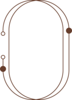 estético marco forma. mínimo y2k contorno gráfico diseño con destellos resumen minimalista arco borde. de moda boho geométrico modelo png