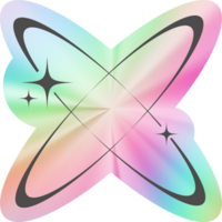 Y2k holographic sticker Cosmic orbit stars png