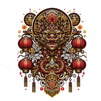 ai généré le chinois Nouveau année avec dragon icône et symbole dans chinois culture png