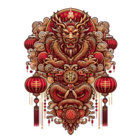 ai gegenereerd de Chinese nieuw jaar met draak icoon en symbool in Chinese cultuur png
