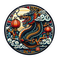 AI generated the Chinese New Year with Dragon Icon and symbol in Chinese culture png