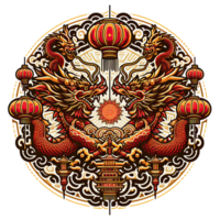 AI generated the Chinese New Year with Dragon Icon and symbol in Chinese culture png