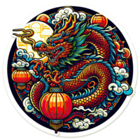 ai généré le chinois Nouveau année avec dragon icône et symbole dans chinois culture png