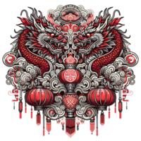 ai genererad de kinesisk ny år med drake ikon och symbol i kinesisk kultur png