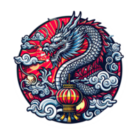 ai generiert das Chinesisch Neu Jahr mit Drachen Symbol und Symbol im Chinesisch Kultur png