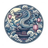 AI generated the Chinese New Year with Dragon Icon and symbol in Chinese culture png
