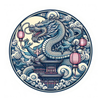 ai généré le chinois Nouveau année avec dragon icône et symbole dans chinois culture png