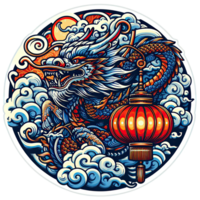 AI generated the Chinese New Year with Dragon Icon and symbol in Chinese culture png