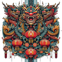 ai gerado a chinês Novo ano com Dragão ícone e símbolo dentro chinês cultura png