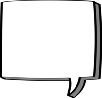 3d black and white color speech bubble balloon icon sticker memo keyword planner text box banner, flat png transparent element design