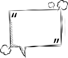 nero e bianca discorso bolla Palloncino con Quotazione segni, icona etichetta promemoria parola chiave progettista testo scatola striscione, piatto png trasparente elemento design