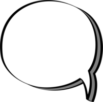 3d black and white color speech bubble balloon icon sticker memo keyword planner text box banner, flat png transparent element design