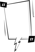 svart och vit Tal bubbla ballong med citat märken, ikon klistermärke PM nyckelord planerare text låda baner, platt png transparent element design