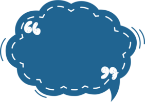 Colorful pastel blue color speech bubble balloon with quotation marks, icon sticker memo keyword planner text box banner, flat png transparent element design