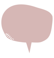 Colorful pastel pink color speech bubble balloon, icon sticker memo keyword planner text box banner, flat png transparent element design