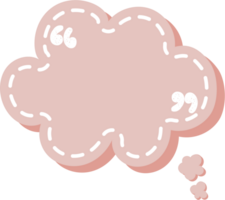 Colorful pastel red color speech bubble balloon with quotation marks, icon sticker memo keyword planner text box banner, flat png transparent element design