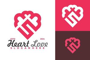 s corazón amor logo diseño vector modelo