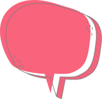 Colorful pastel pink color speech bubble balloon, icon sticker memo keyword planner text box banner, flat png transparent element design