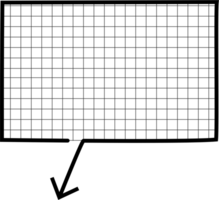 Pfeil Punkt Graph Papier schwarz und Weiß Farbe Rede Blase Ballon, Symbol Aufkleber Memo Stichwort Planer Text Box Banner, eben png transparent Element Design